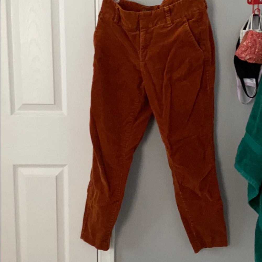 Orange corduroy pants